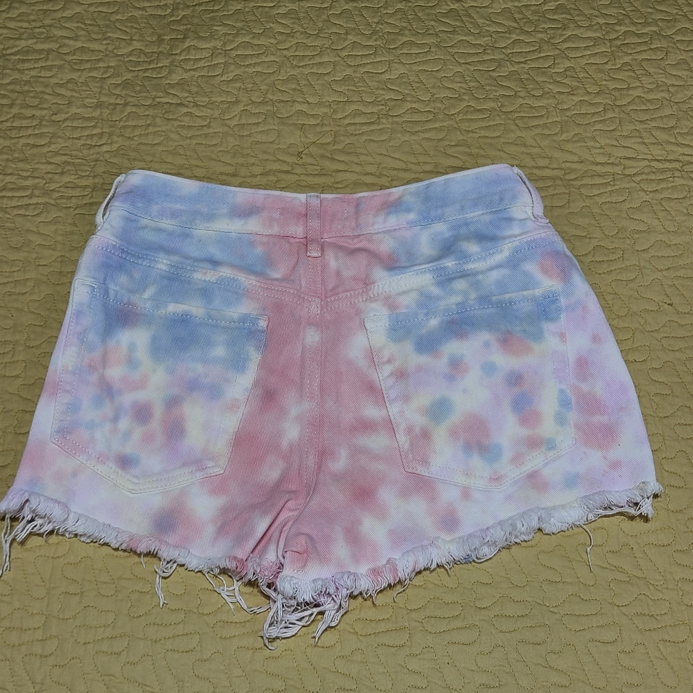 PacSun Hi Rise tie dye festival jean shorts size 26 - Picture 7 of 8